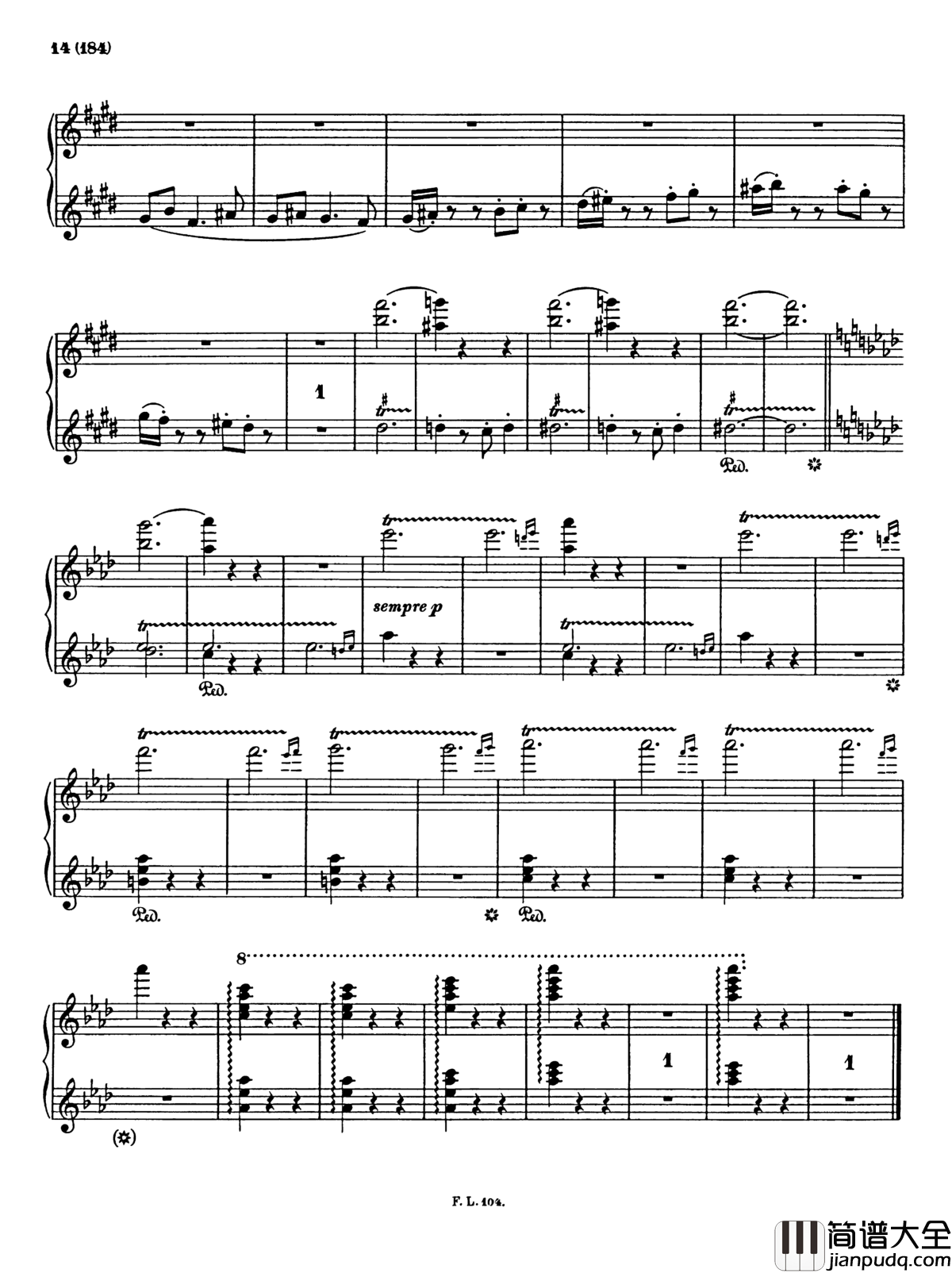 被遗忘的圆舞曲第二首钢琴谱_李斯特