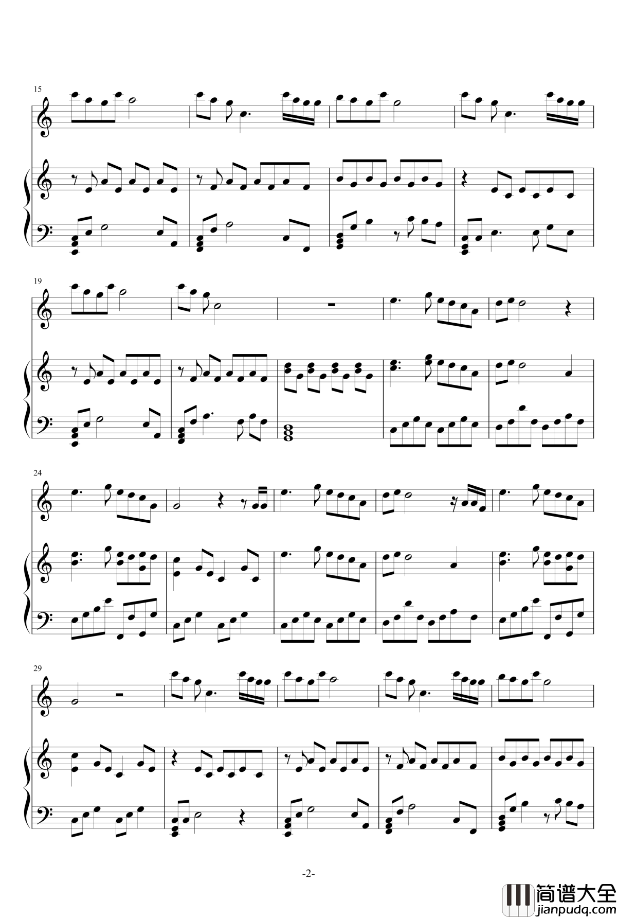 Now_the_Rain_Is_Falling钢琴谱_Little_Birdy