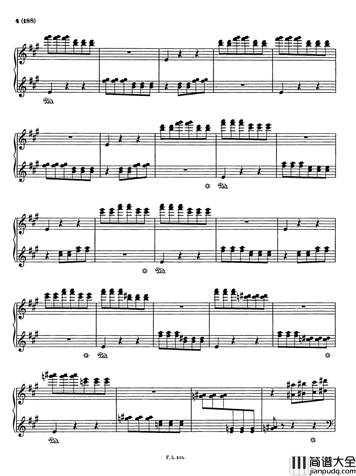 被遗忘的圆舞曲第三首钢琴谱_李斯特