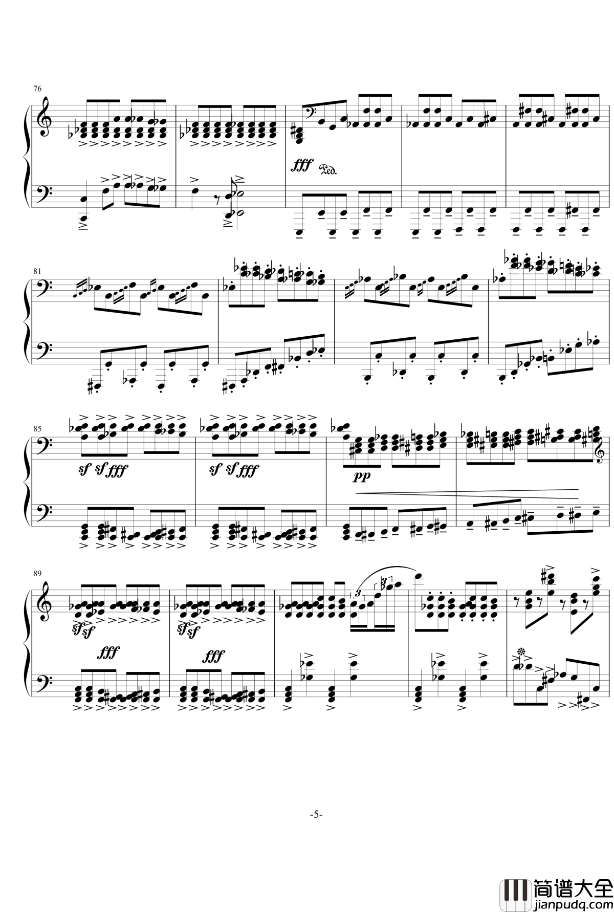 普罗科菲耶夫四首小品之四：魔鬼的诱惑钢琴谱_普罗科非耶夫