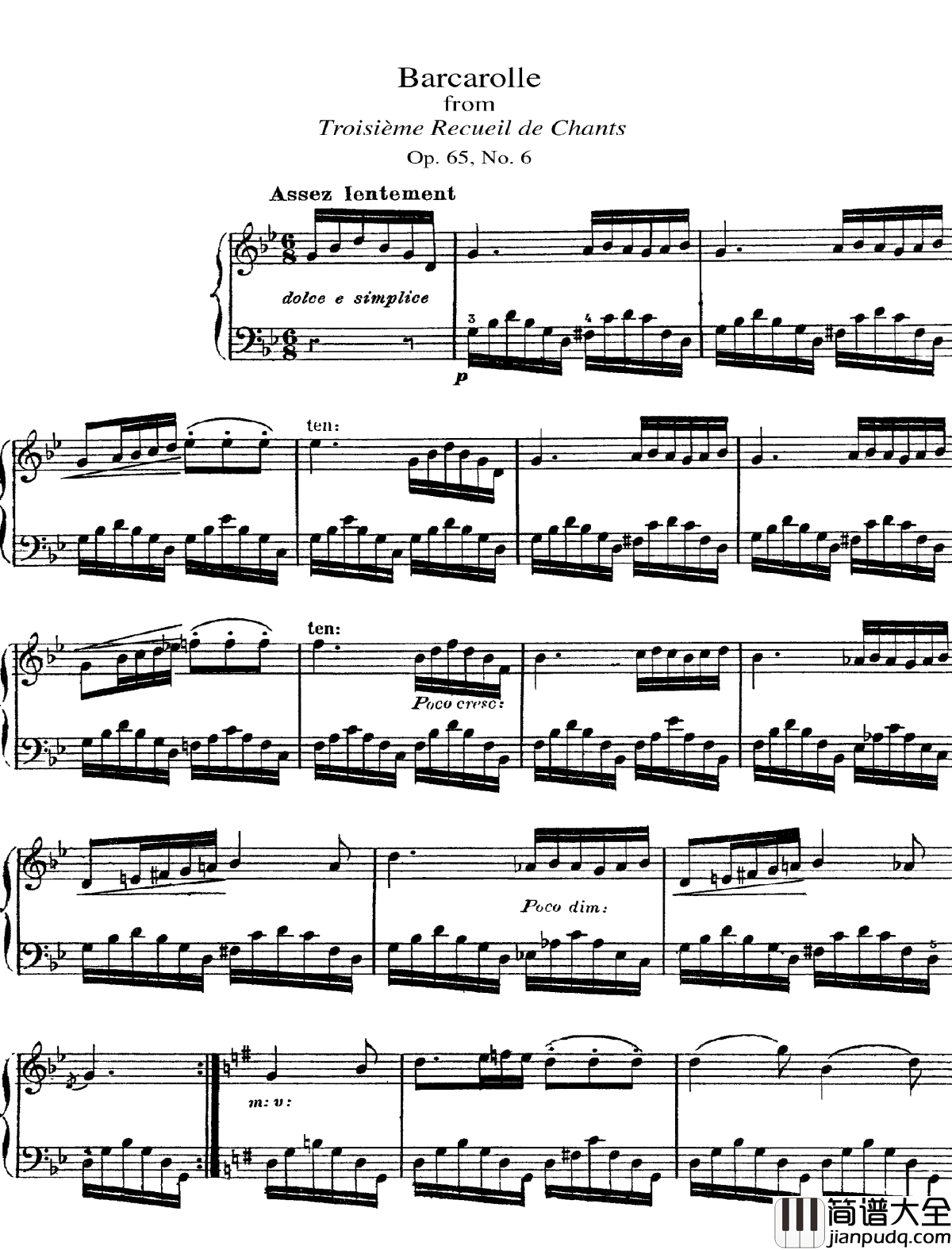 _g小调船歌__Op.65_No,6钢琴谱_阿尔坎