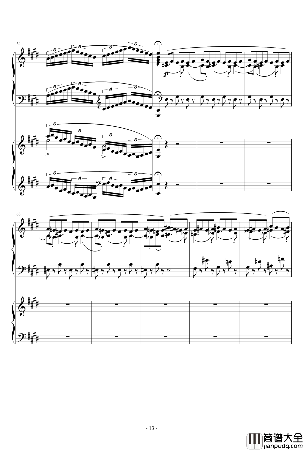 小温狂想曲2.9钢琴谱_一个球