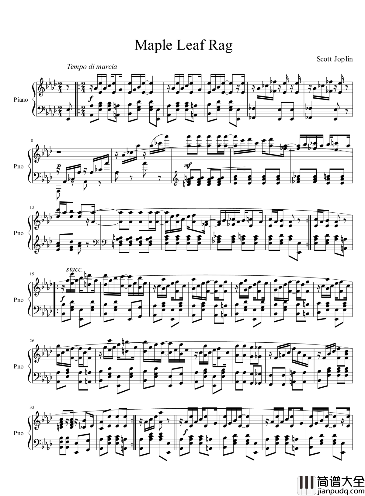 Maple_Leaf_Rag钢琴谱_Scott_Joplin