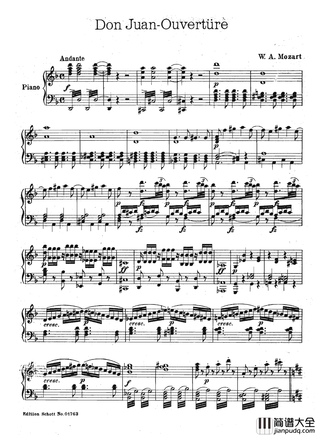 唐璜_序曲_K.527钢琴谱_莫扎特