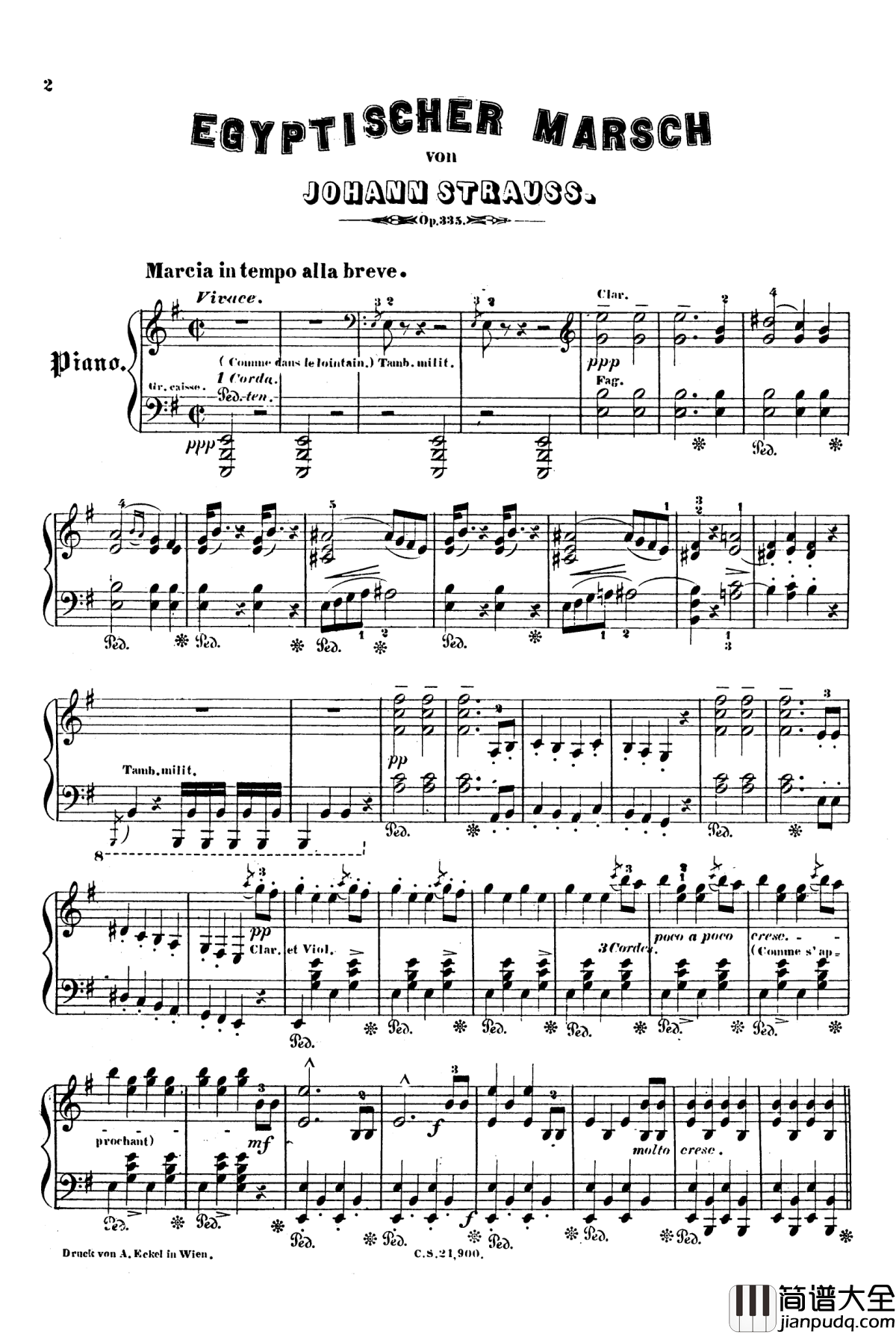 埃及进行曲_Op.335钢琴谱_约翰·斯特劳斯