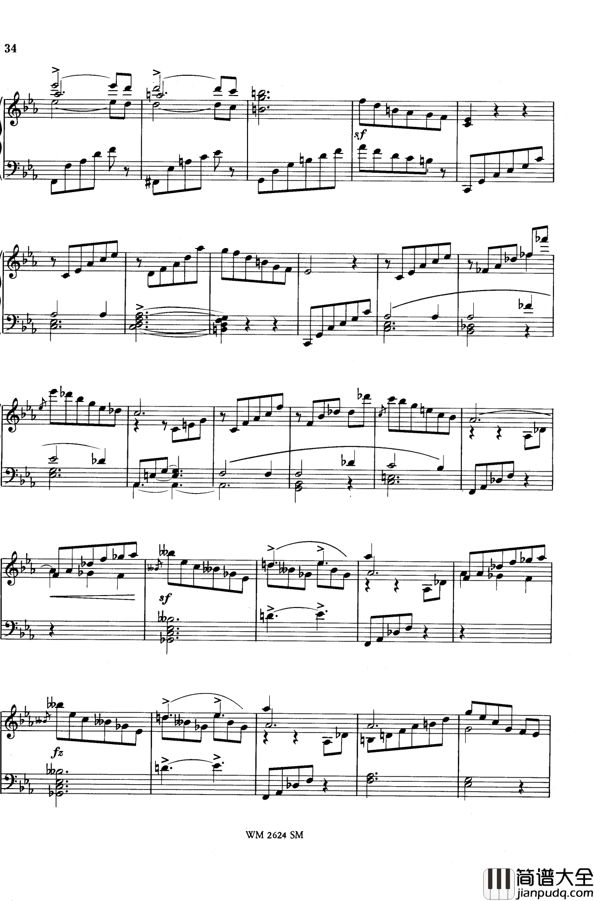 c小调第二谐谑曲Op.14钢琴谱_舒曼_克拉拉