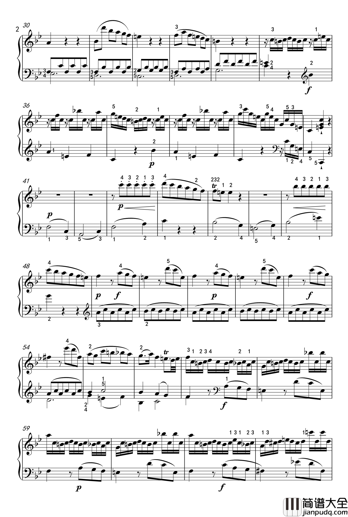 奏鸣曲钢琴谱_K_570_第一乐章_莫扎特