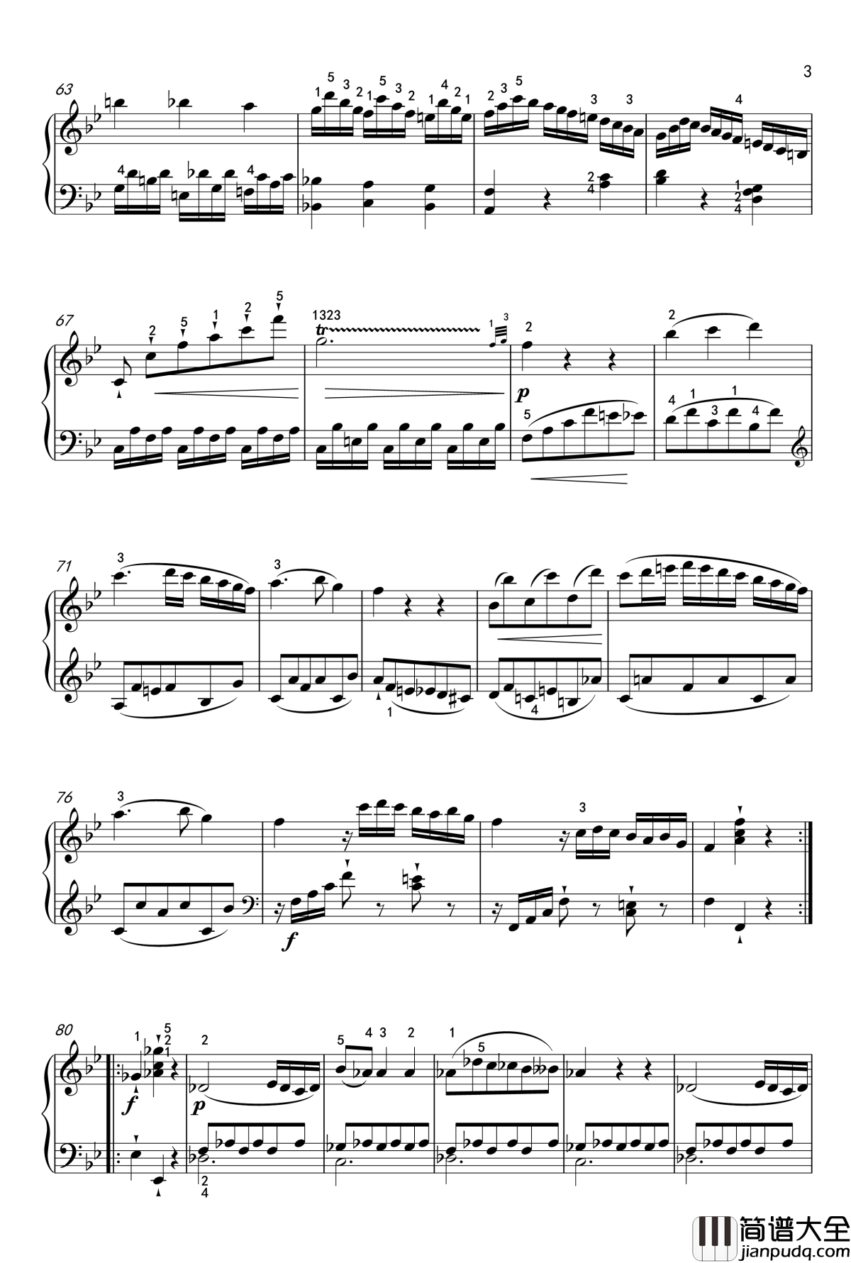 奏鸣曲钢琴谱_K_570_第一乐章_莫扎特