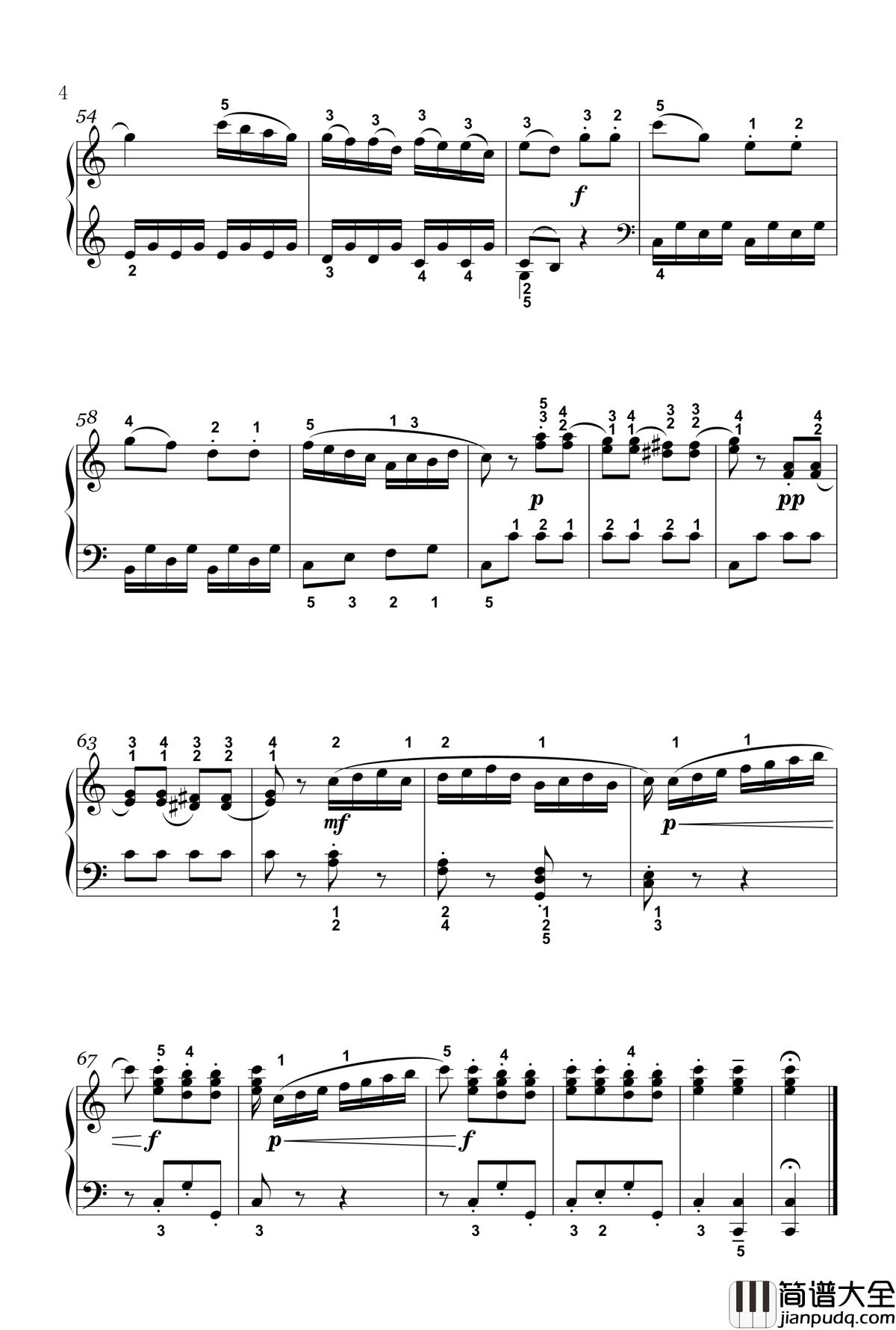 回旋曲钢琴谱_四级_普莱耶尔