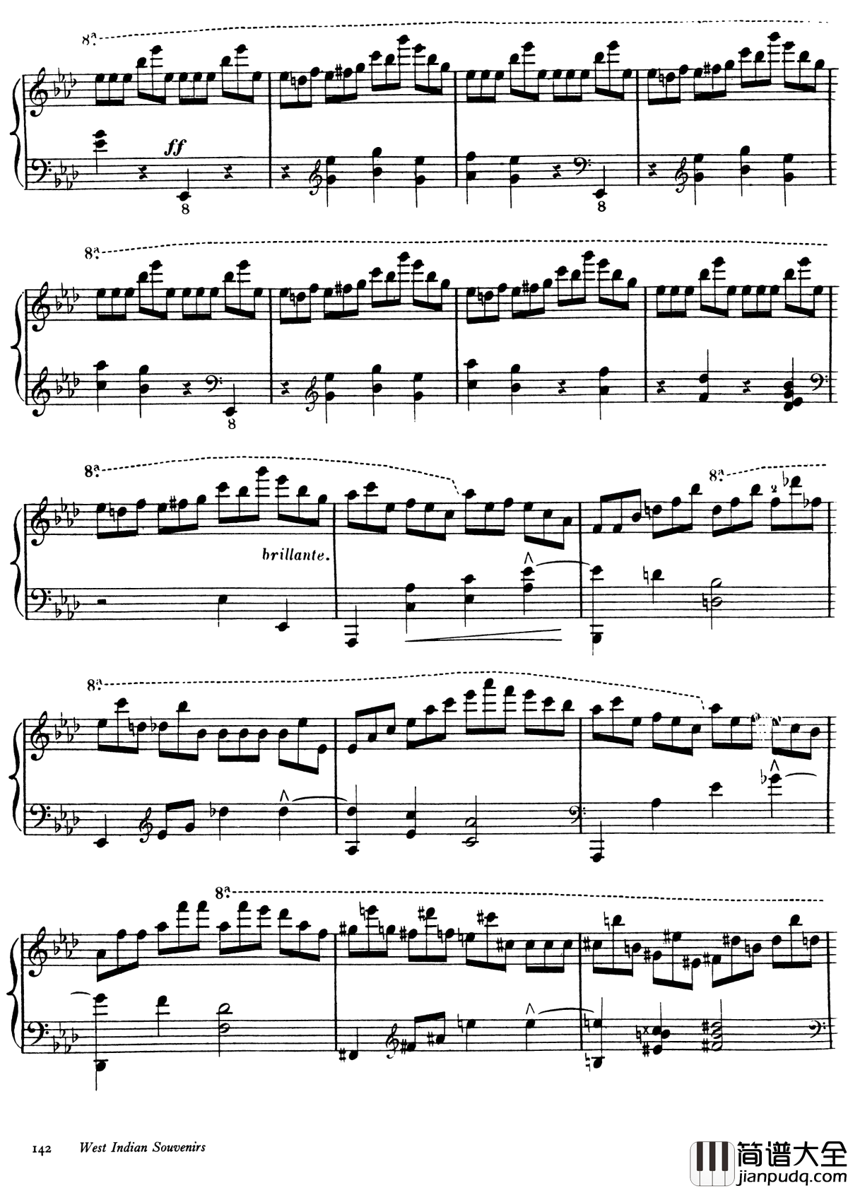 西印度小夜曲_Op.11钢琴谱_戈特沙尔克