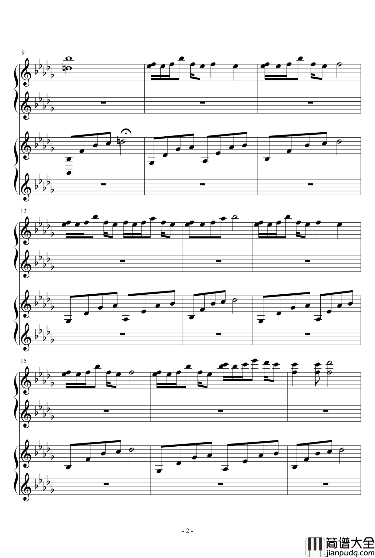 luv_letter_四手钢琴谱_DJ_Okawari