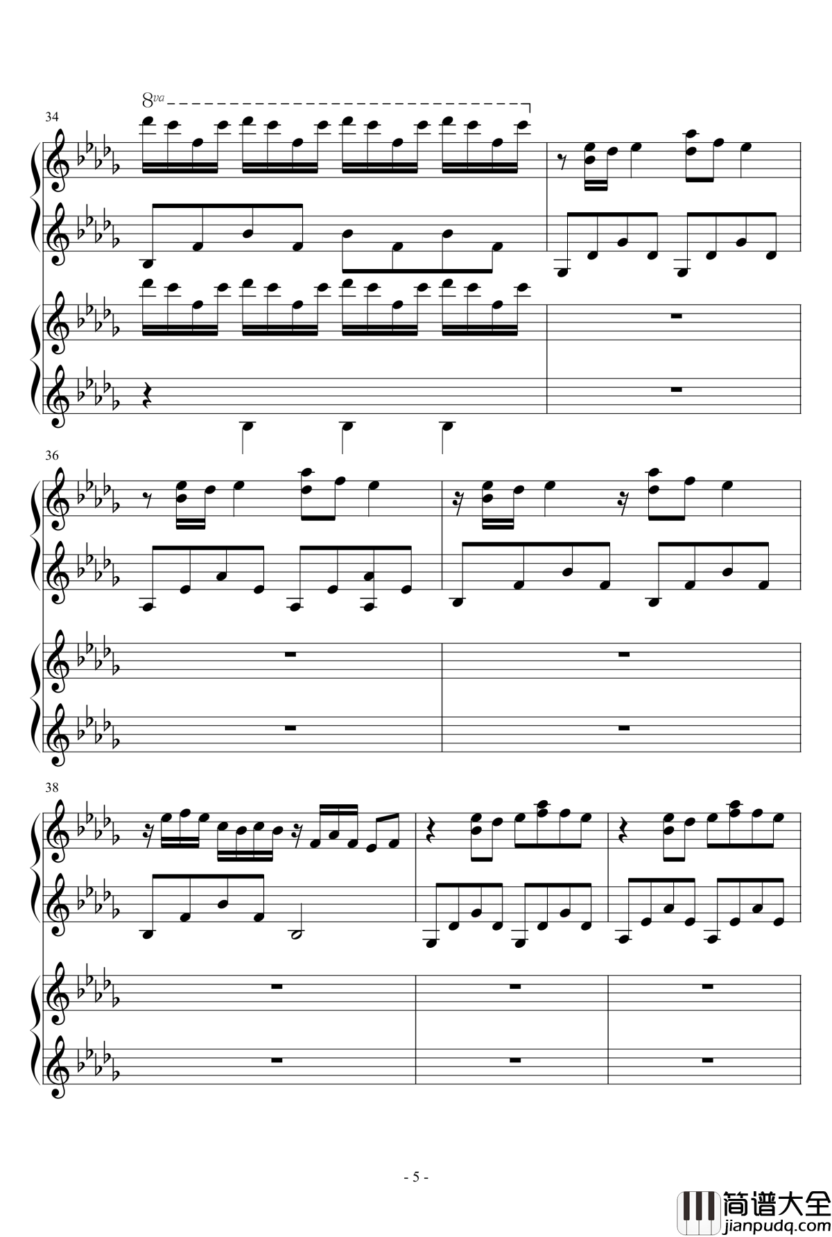 luv_letter_四手钢琴谱_DJ_Okawari