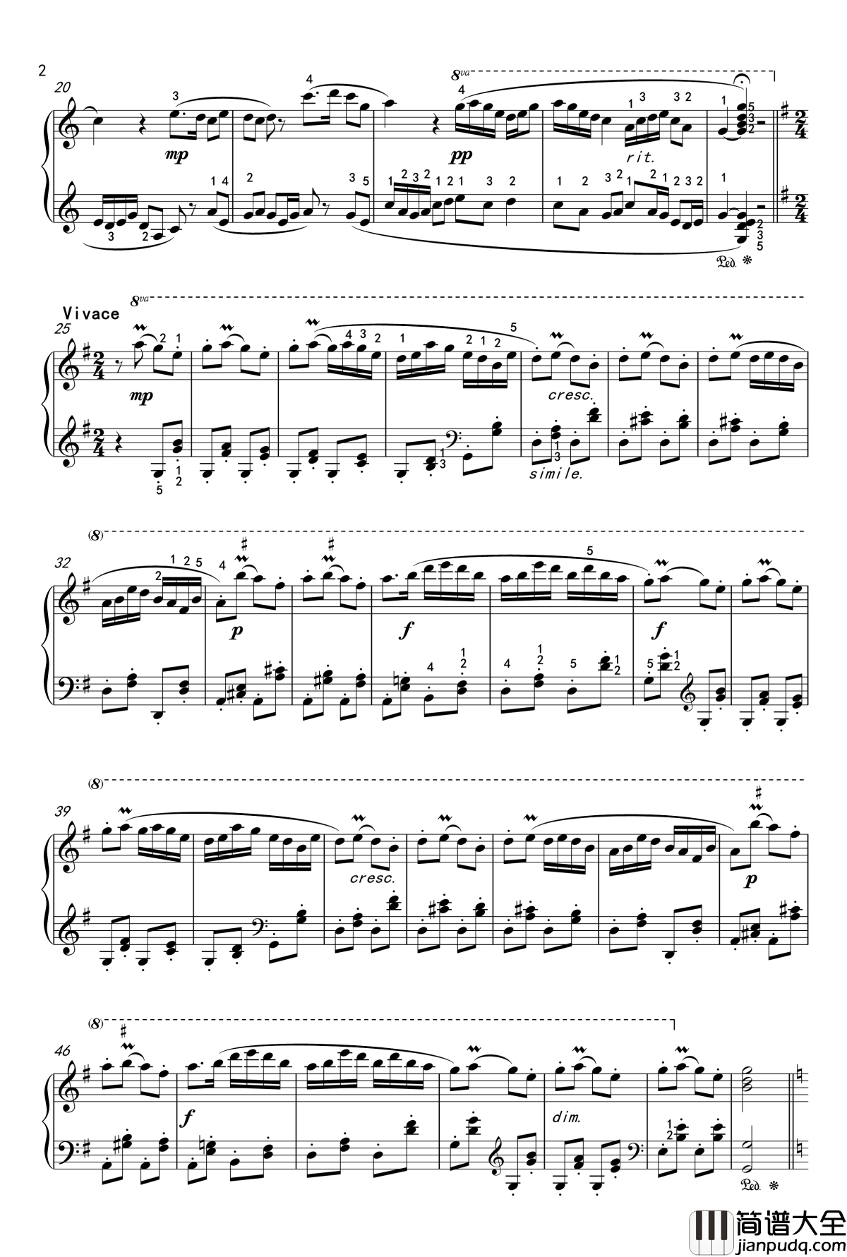 牧童短笛钢琴谱_中国名曲