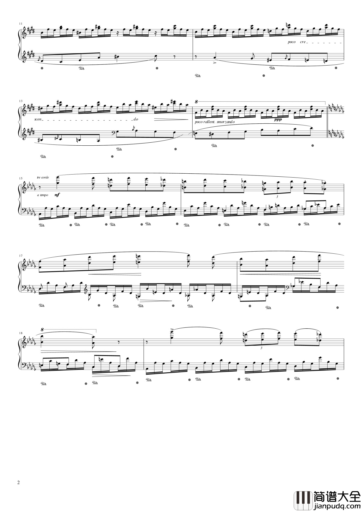 森林的细语钢琴谱_Waldesrauschen_李斯特