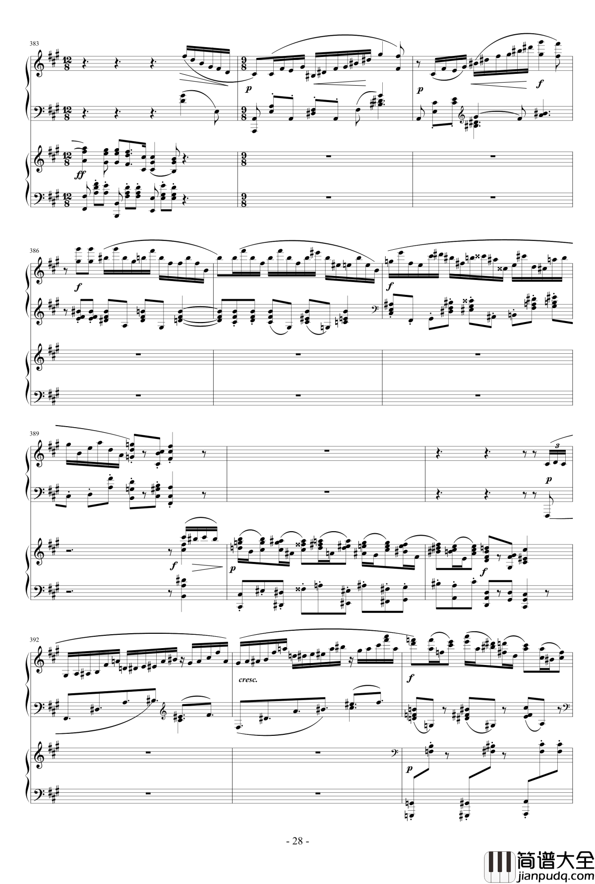 拉赫玛尼诺夫第一钢琴协奏曲_Op.1钢琴谱_拉赫马尼若夫