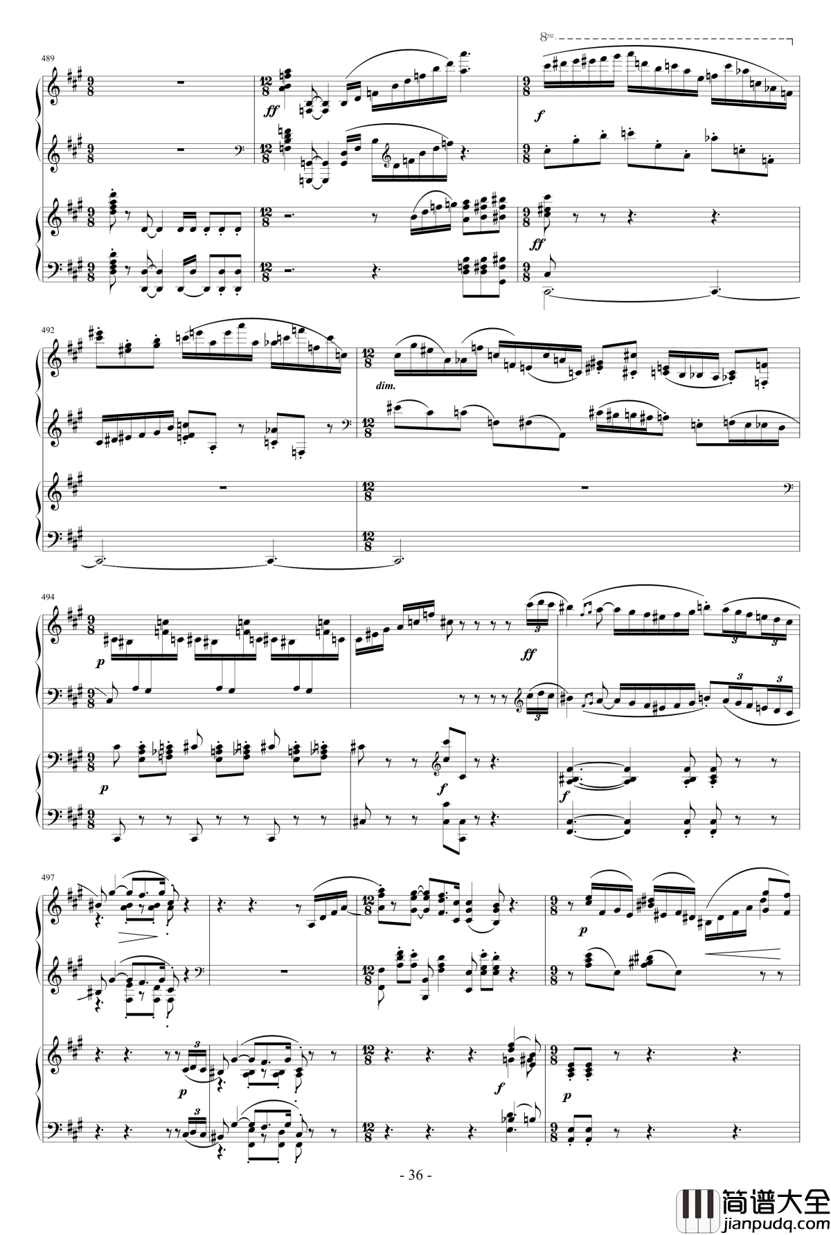 拉赫玛尼诺夫第一钢琴协奏曲_Op.1钢琴谱_拉赫马尼若夫