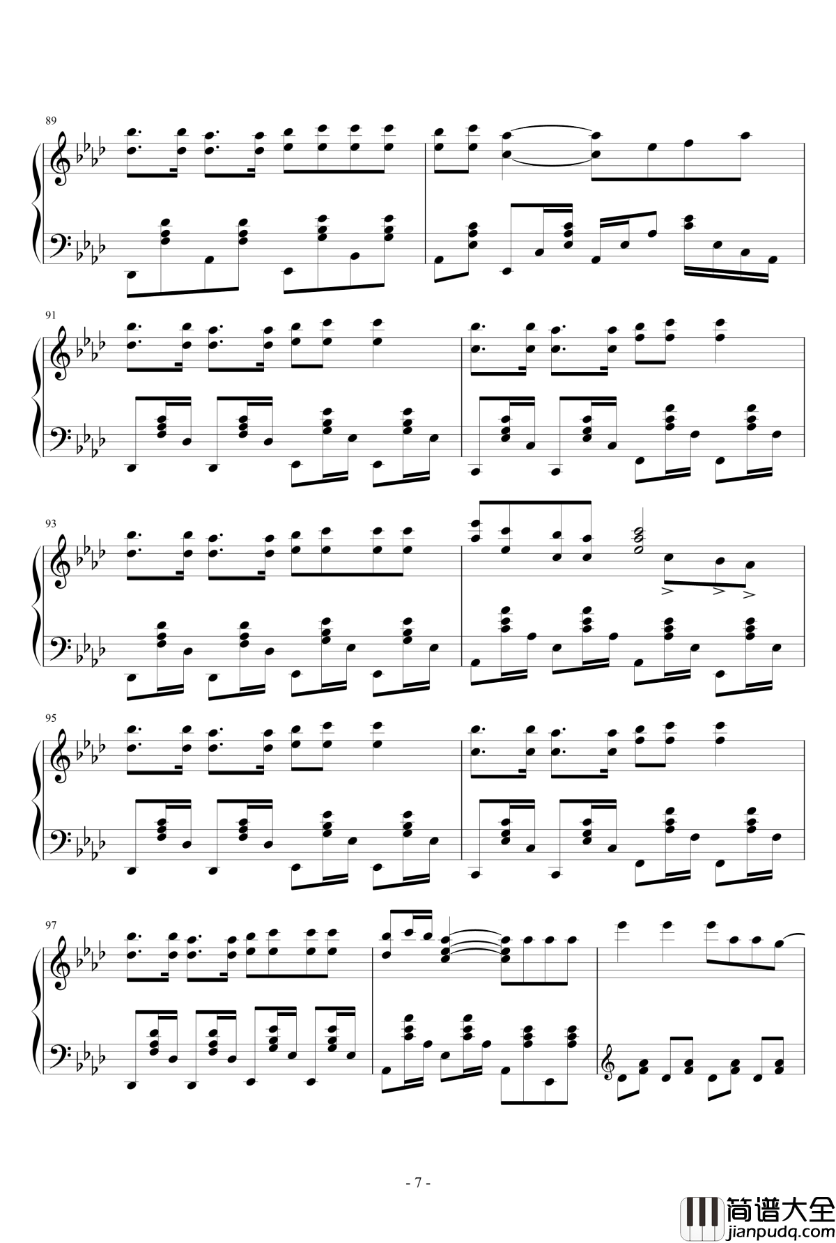 神的随波逐流钢琴谱_初音未来