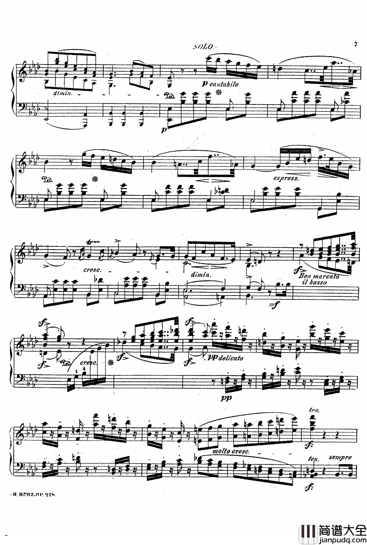 降A大调第八钢琴协奏曲Op.218钢琴谱_赫尔兹