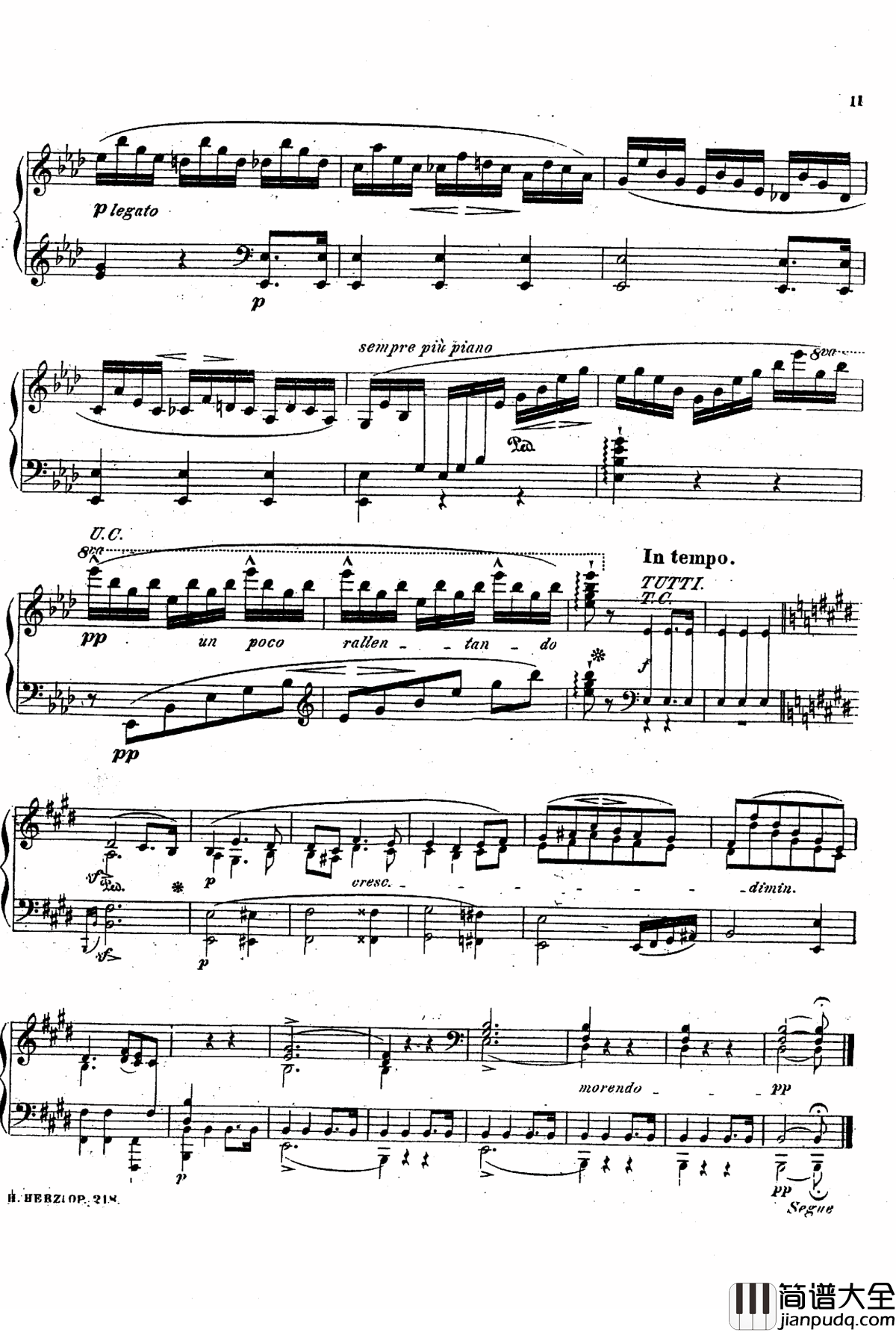 降A大调第八钢琴协奏曲Op.218钢琴谱_赫尔兹