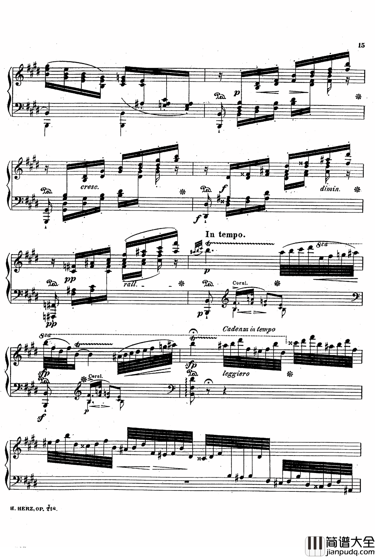 降A大调第八钢琴协奏曲Op.218钢琴谱_赫尔兹