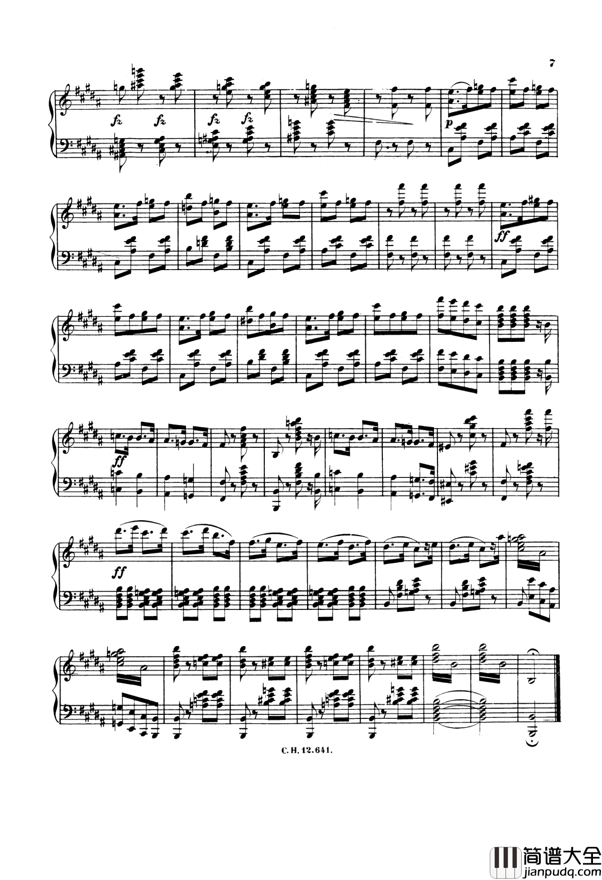 激情四射快速波尔卡Op.260钢琴谱_约翰·施特劳斯