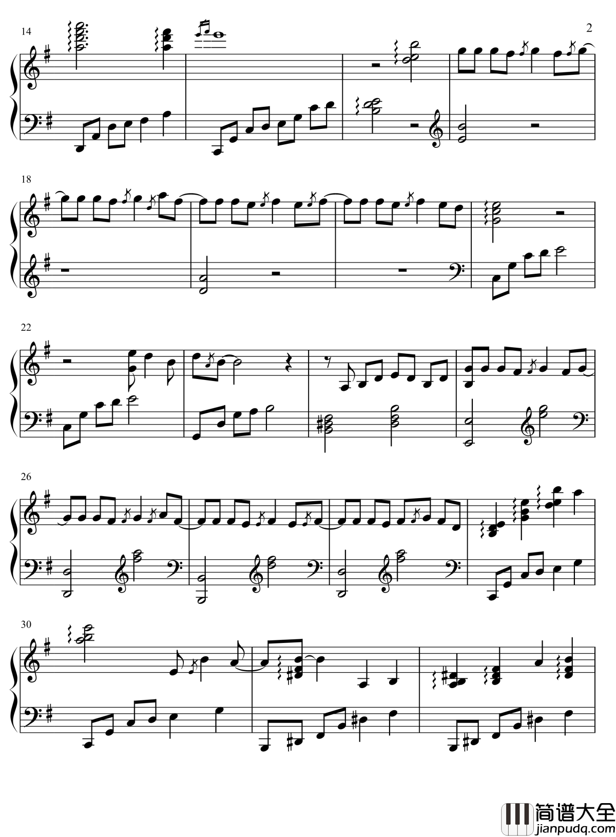 涼涼钢琴谱_三生三世十里桃花