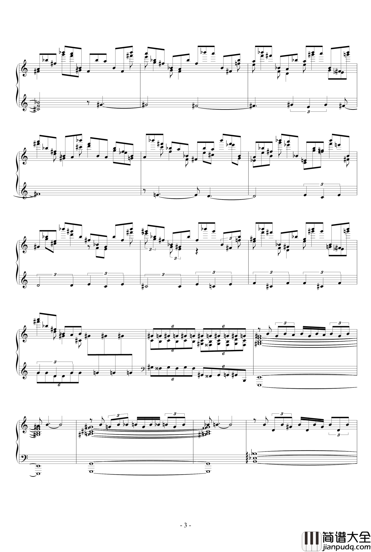 羽钢琴谱_升c小调