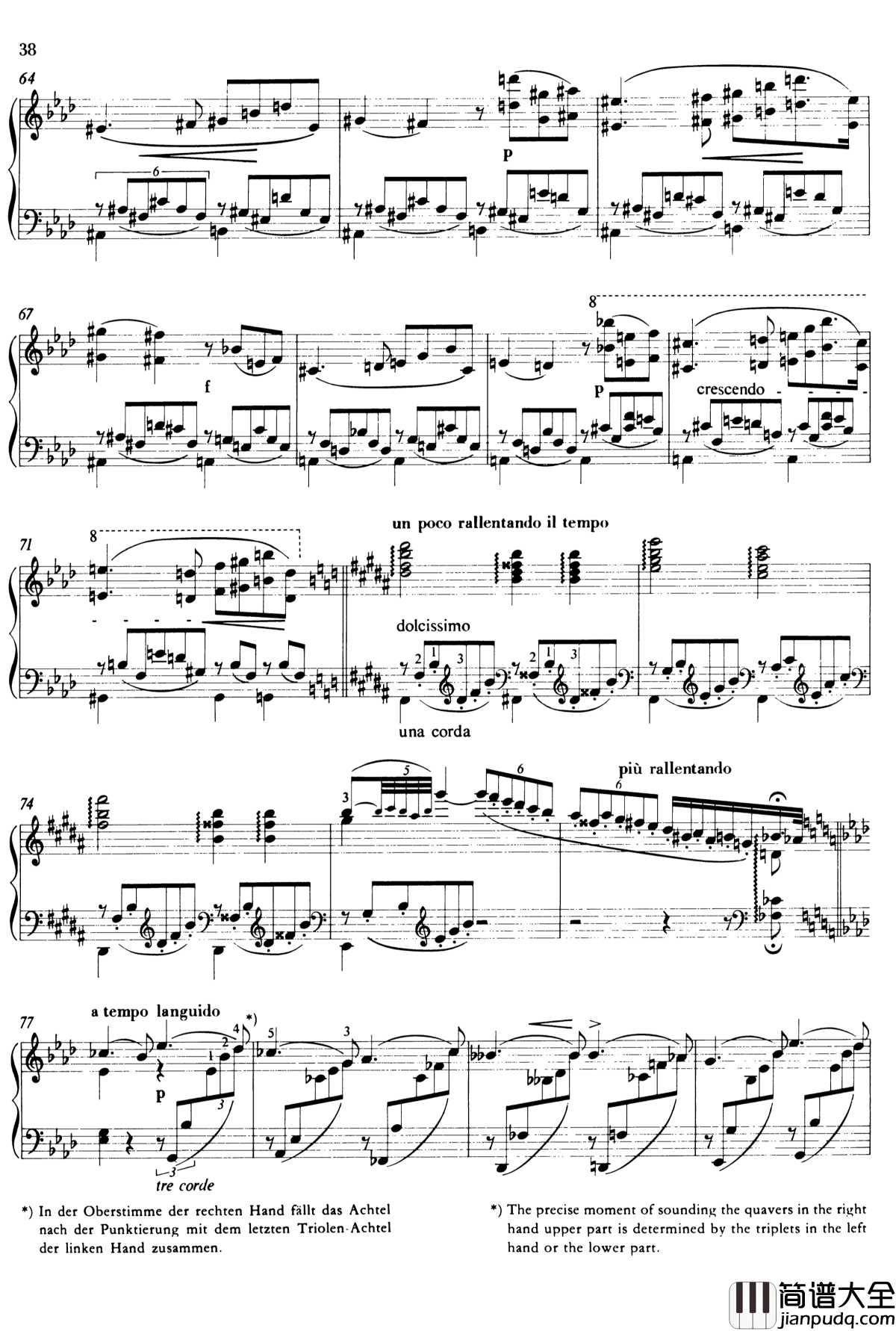 李斯特悲歌钢琴谱S.168_普契尼