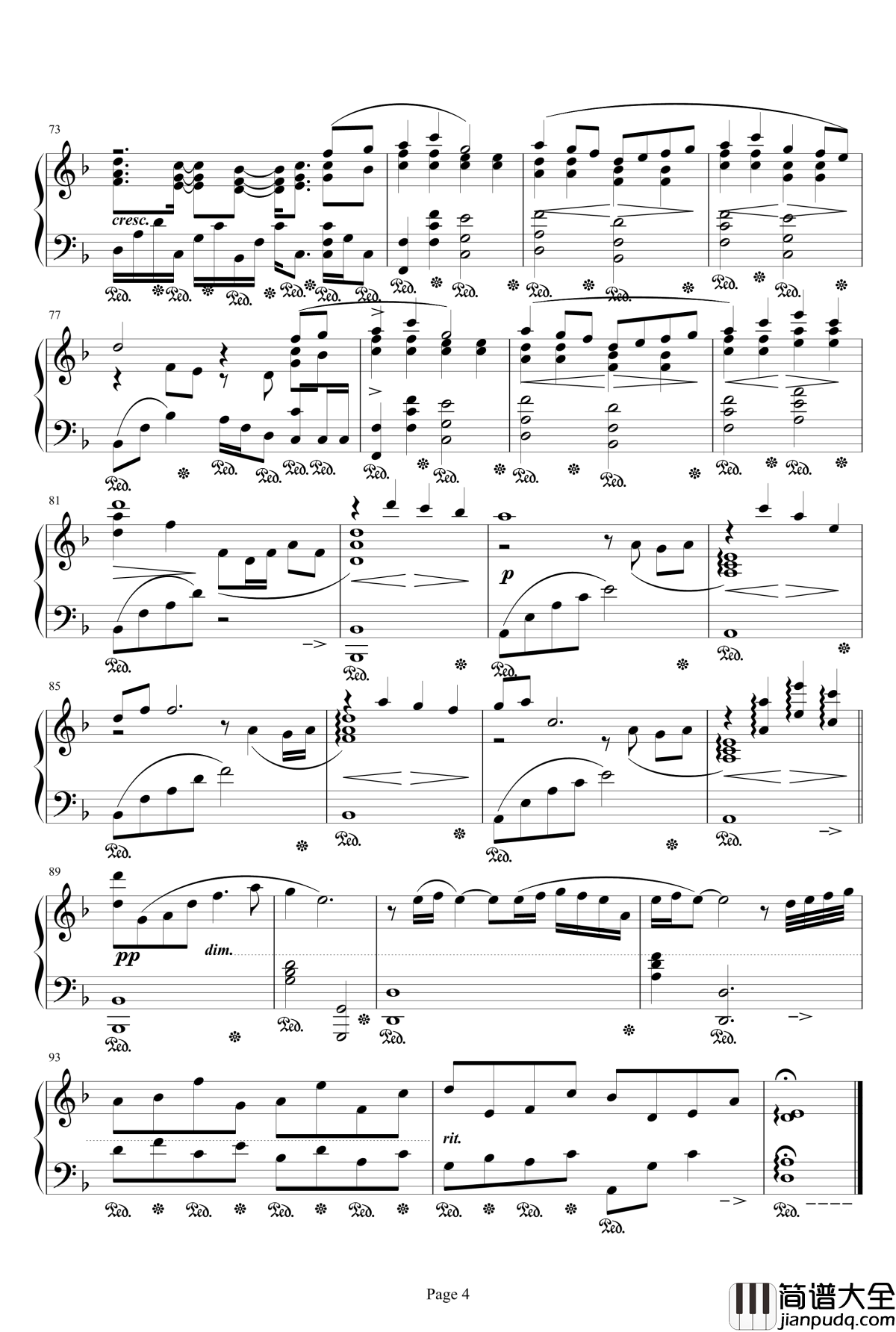 素敵だね钢琴谱_最终幻想