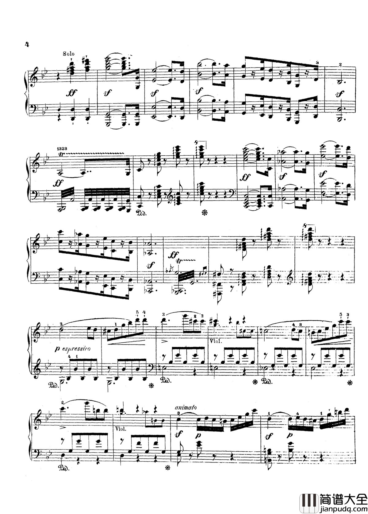 g小调第三钢琴协奏曲Op.58钢琴谱_莫谢莱斯