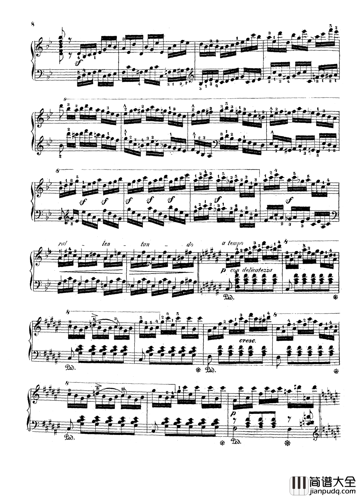 g小调第三钢琴协奏曲Op.58钢琴谱_莫谢莱斯