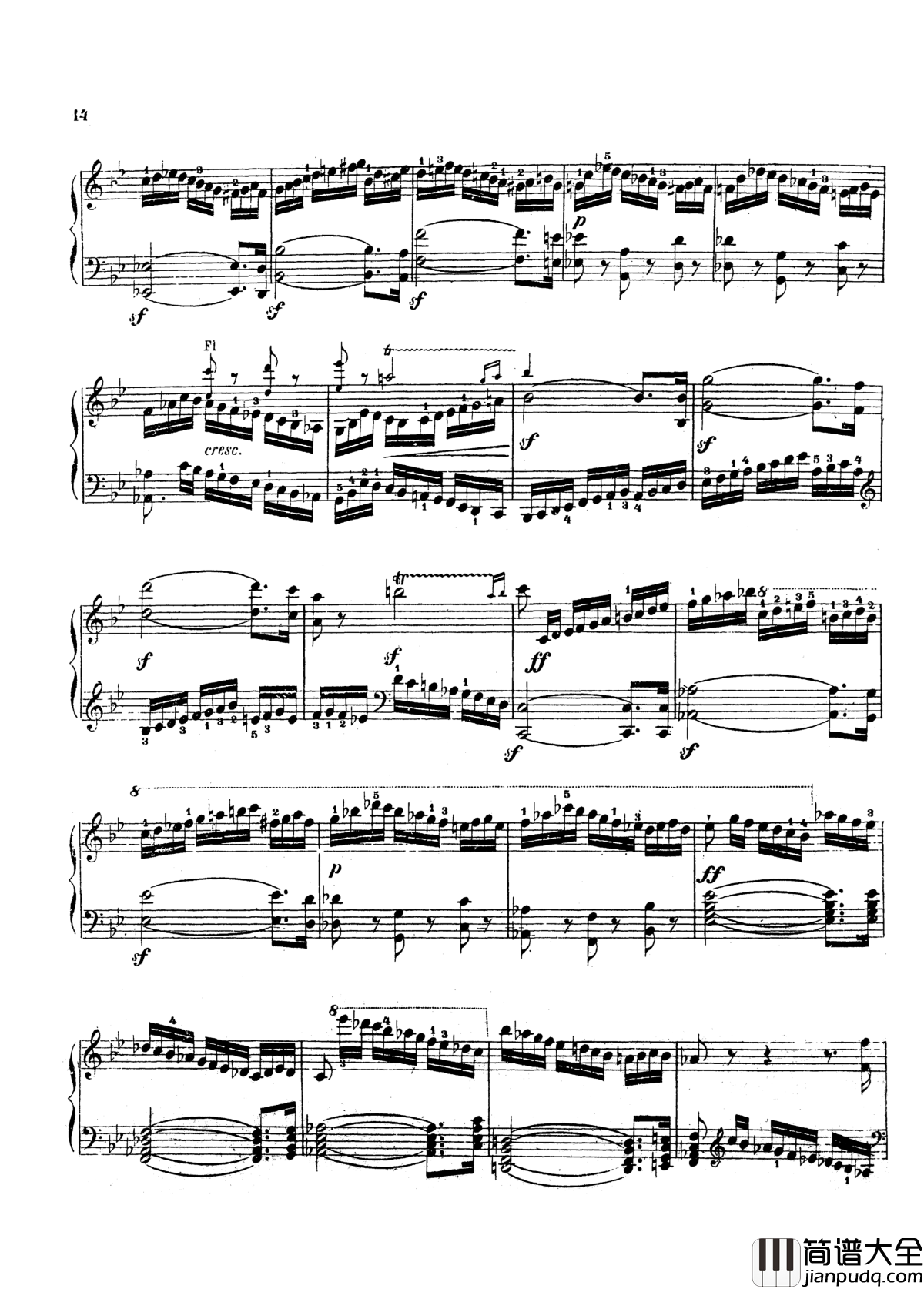 g小调第三钢琴协奏曲Op.58钢琴谱_莫谢莱斯