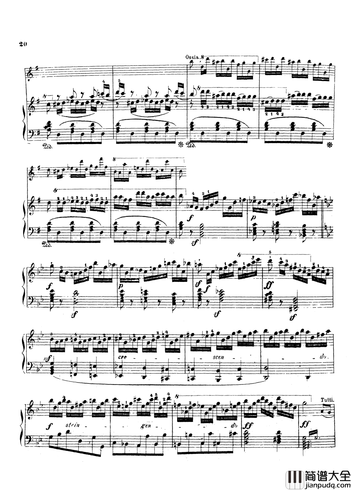 g小调第三钢琴协奏曲Op.58钢琴谱_莫谢莱斯