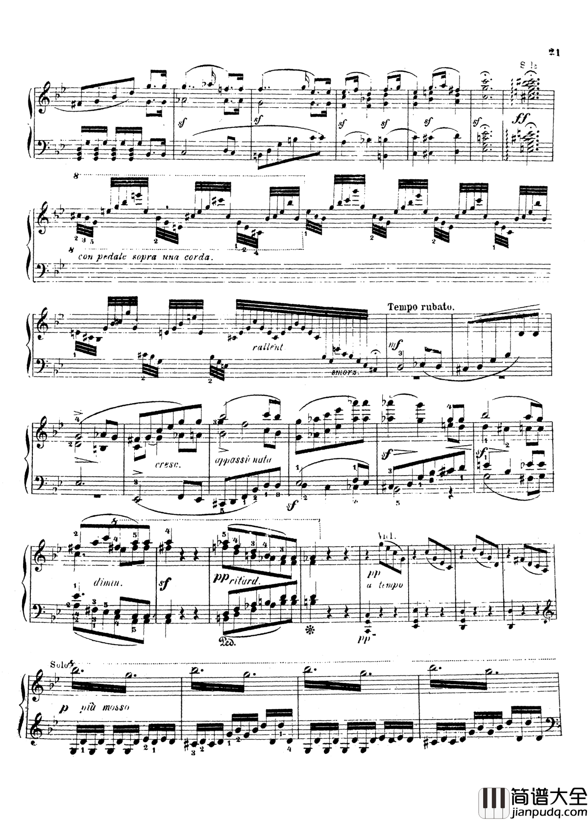 g小调第三钢琴协奏曲Op.58钢琴谱_莫谢莱斯