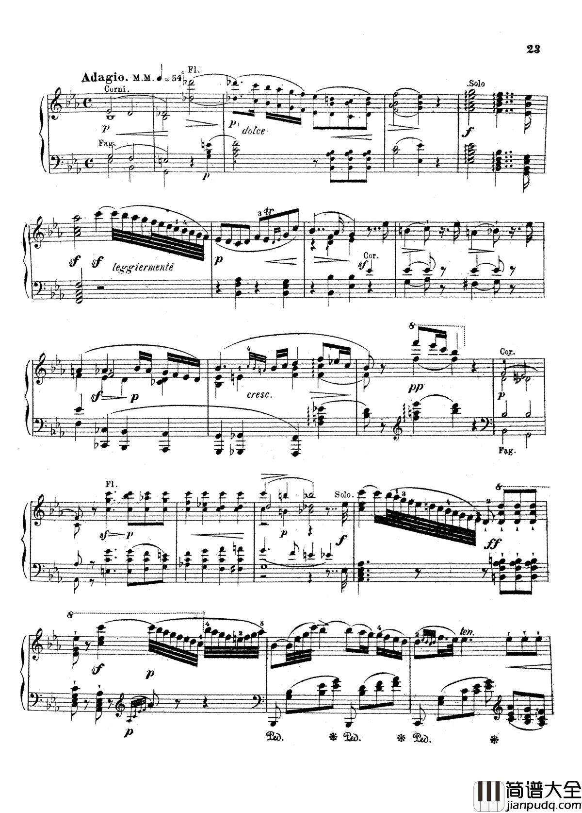 g小调第三钢琴协奏曲Op.58钢琴谱_莫谢莱斯