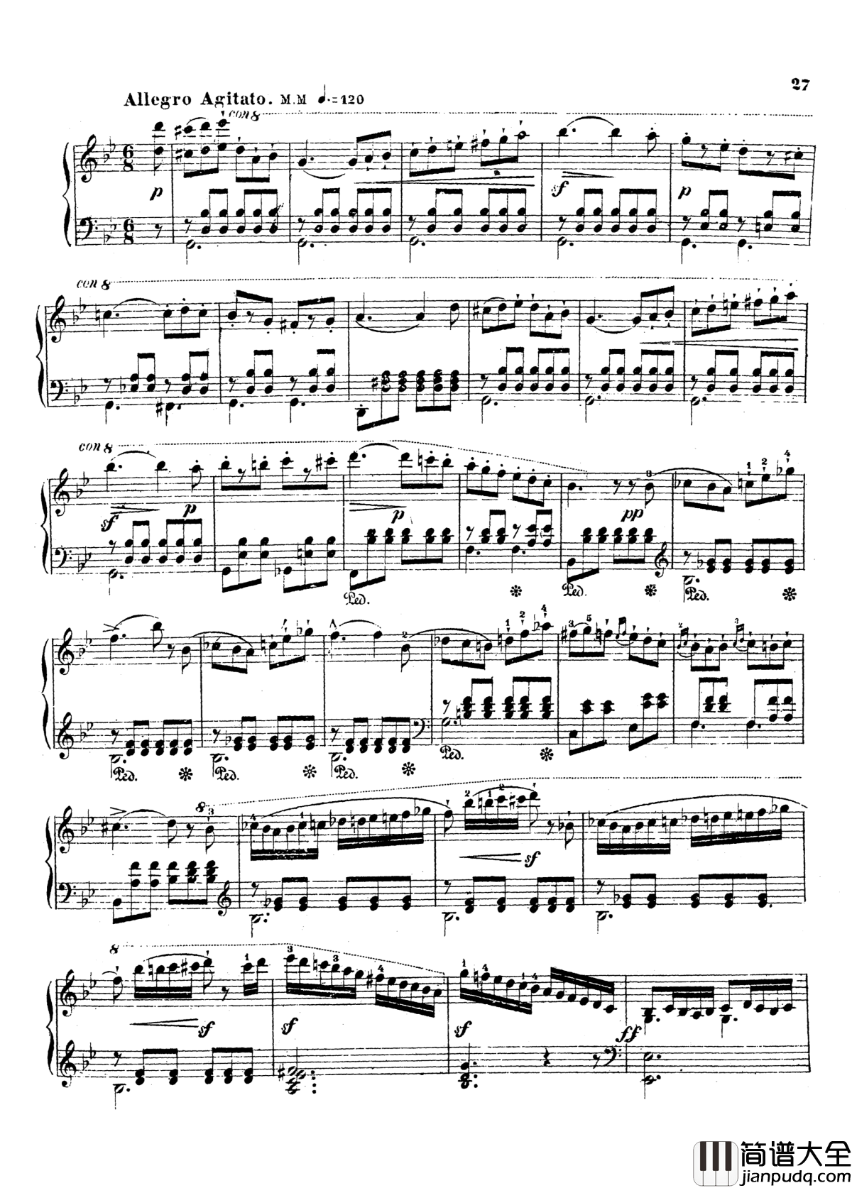 g小调第三钢琴协奏曲Op.58钢琴谱_莫谢莱斯