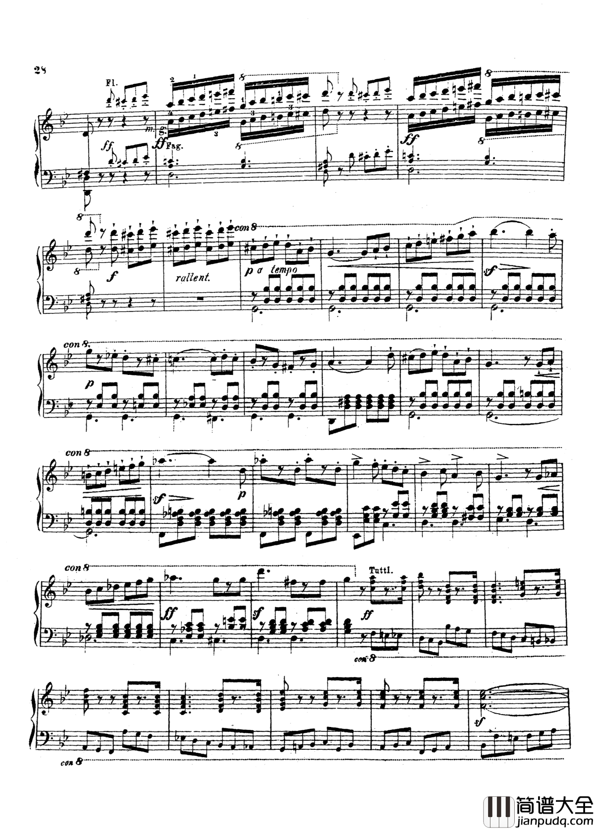 g小调第三钢琴协奏曲Op.58钢琴谱_莫谢莱斯