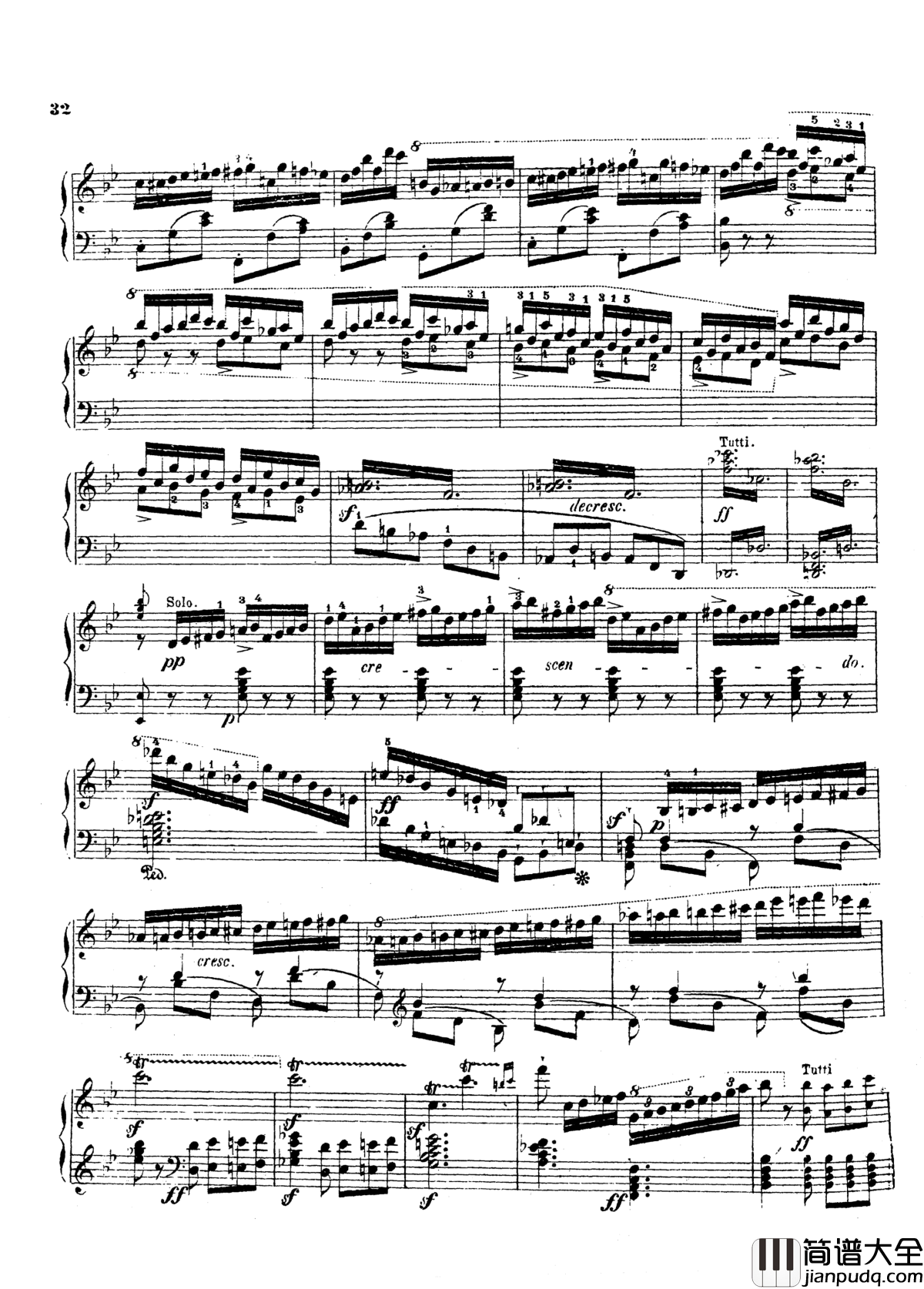 g小调第三钢琴协奏曲Op.58钢琴谱_莫谢莱斯