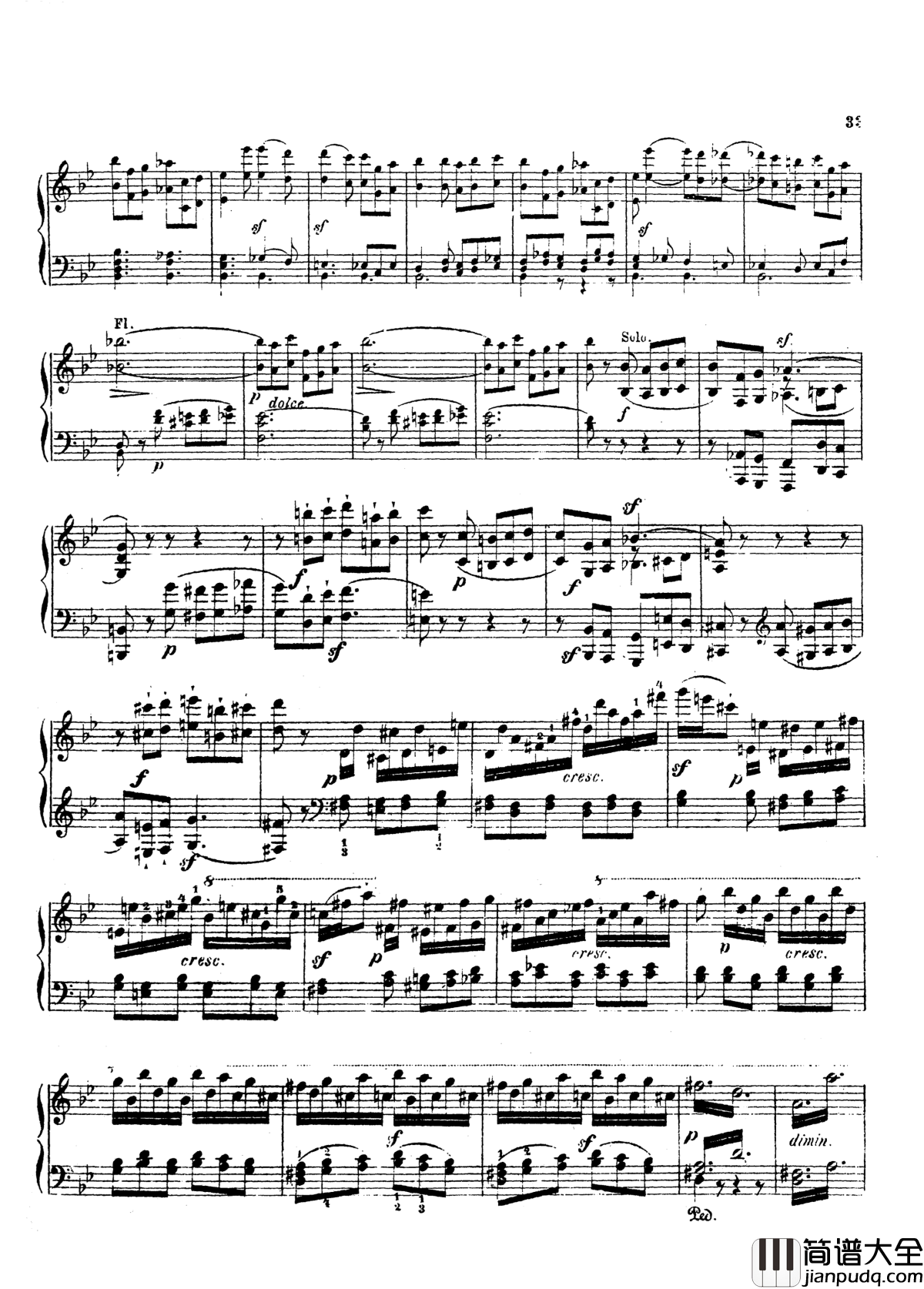 g小调第三钢琴协奏曲Op.58钢琴谱_莫谢莱斯