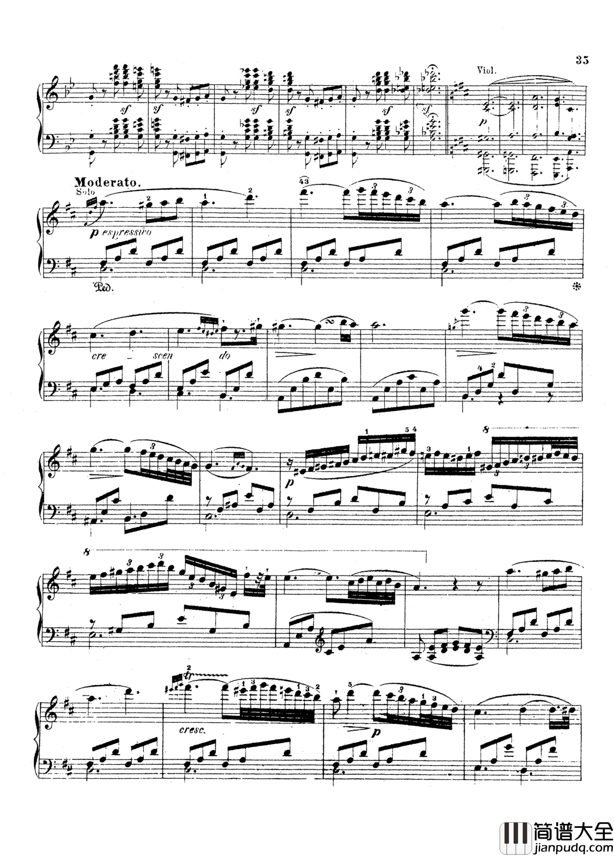 g小调第三钢琴协奏曲Op.58钢琴谱_莫谢莱斯