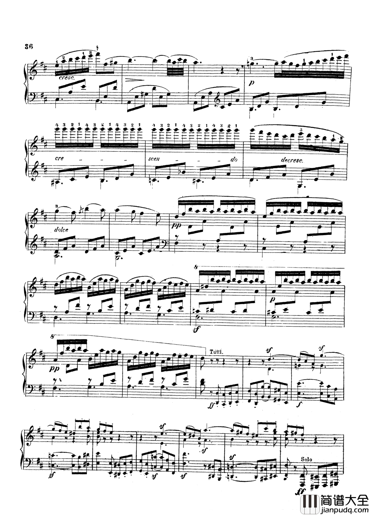 g小调第三钢琴协奏曲Op.58钢琴谱_莫谢莱斯