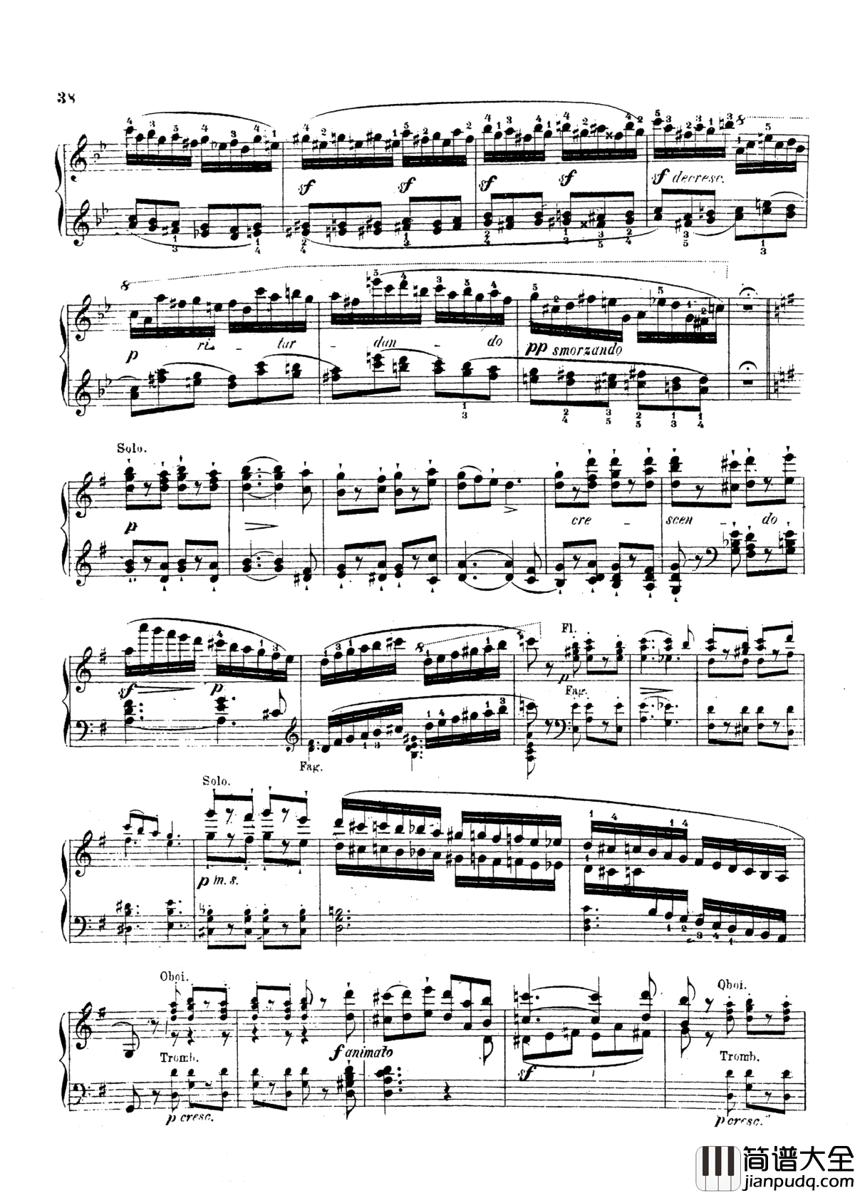 g小调第三钢琴协奏曲Op.58钢琴谱_莫谢莱斯