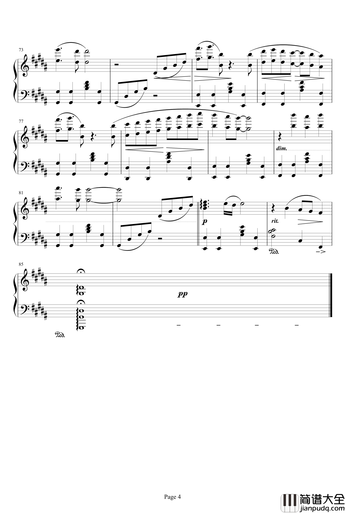 1000言葉钢琴谱_最终幻想