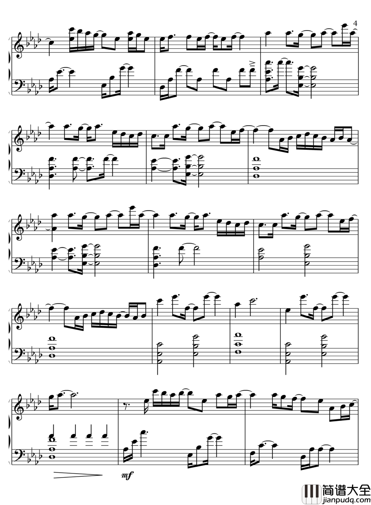 Piano_Score_in_A_Flat_钢琴谱_N_025_relaxdaily