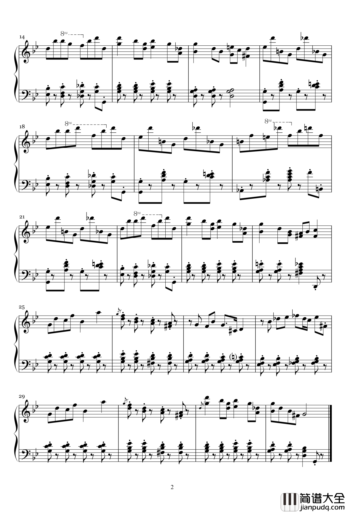 加伏特舞曲钢琴谱_KioooS