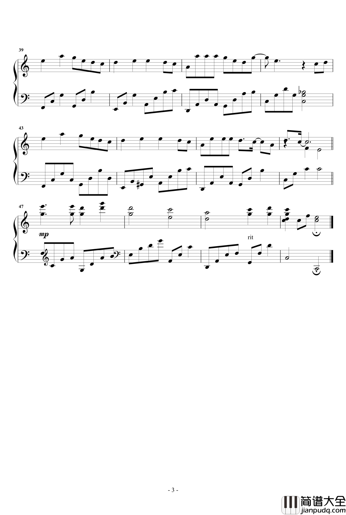 繁花钢琴谱_董贞