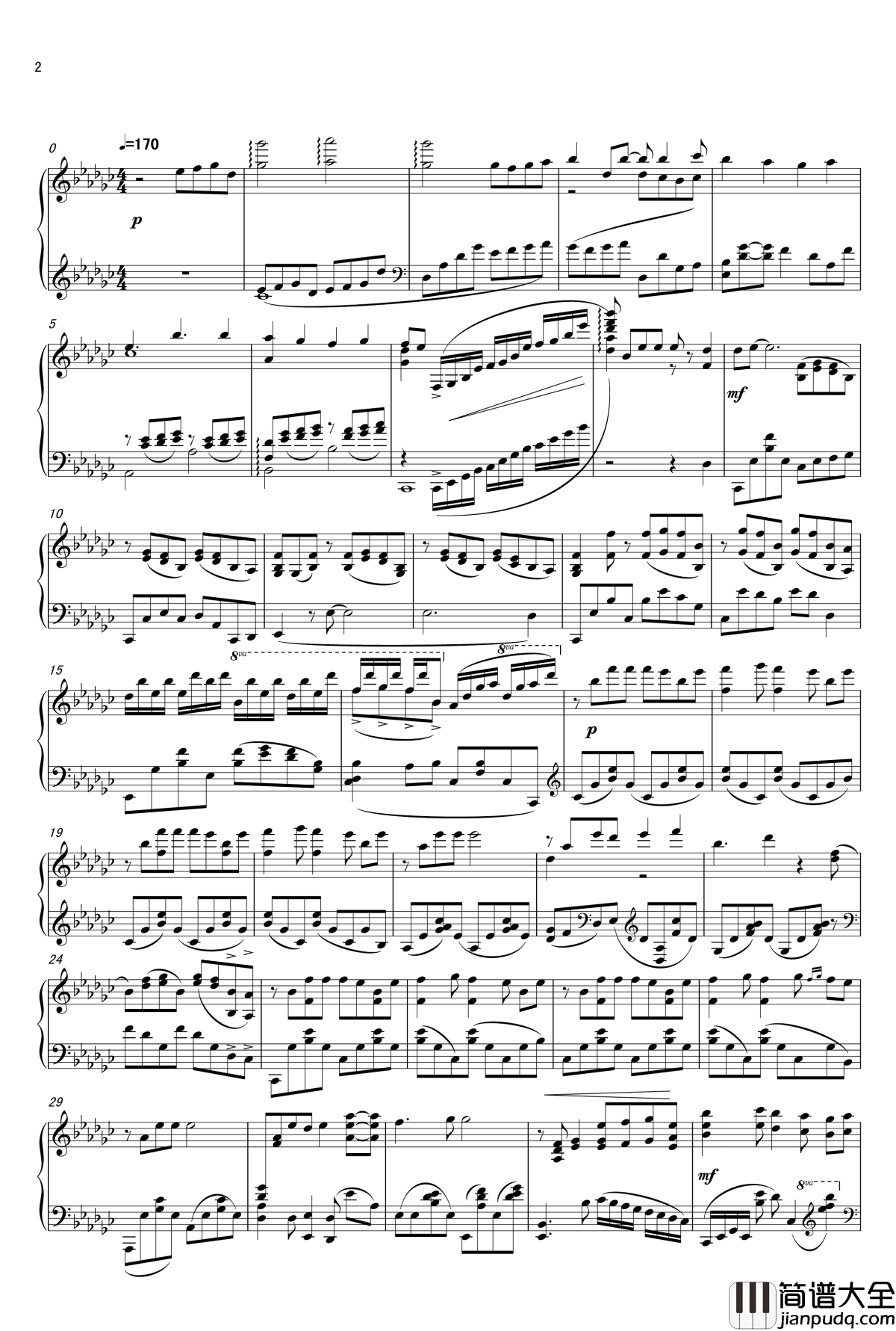 ロミオとシンデレラ钢琴谱_初音未来