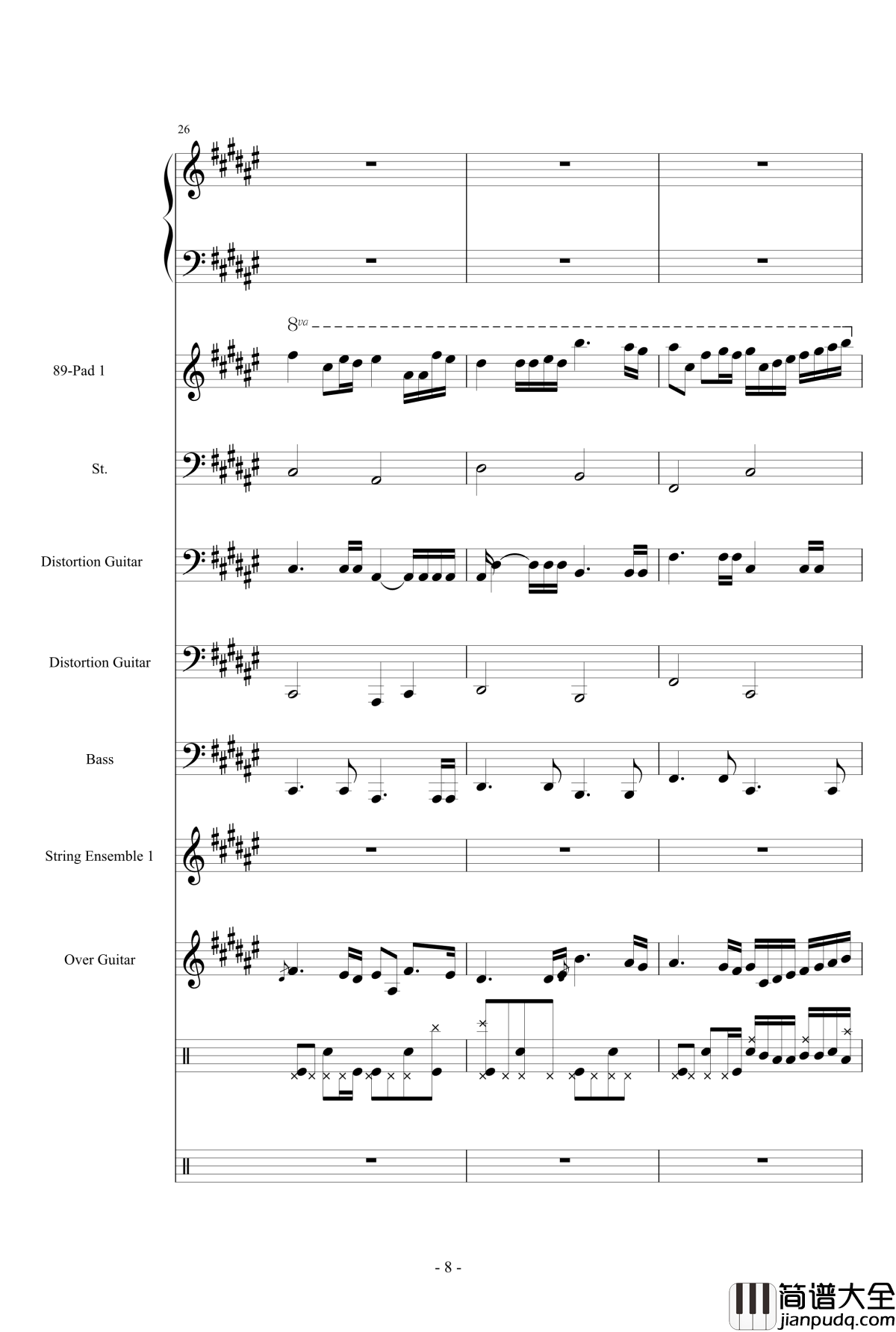 亡灵序曲钢琴谱_总谱_魔兽世界