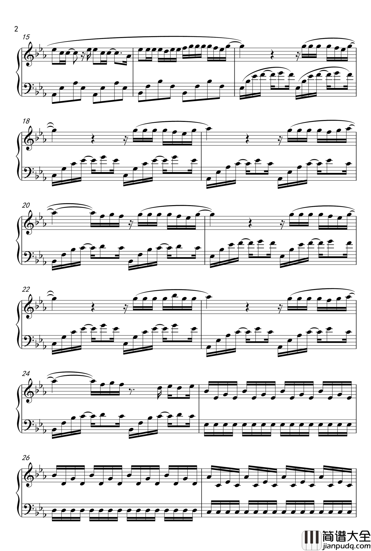 遇见你钢琴谱_因为遇见你插曲