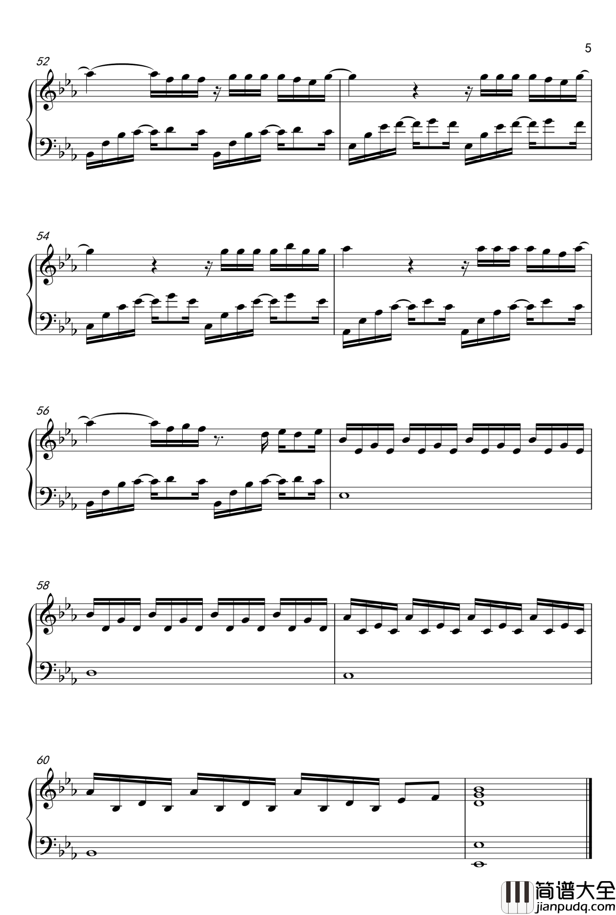 遇见你钢琴谱_因为遇见你插曲